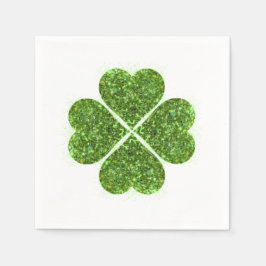 Servilleta De Papel Día de San Patricio, trébol irlandés que reluce ve