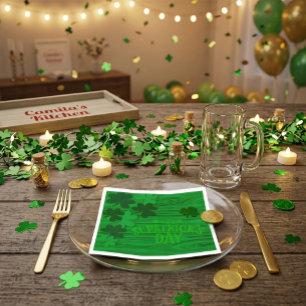 Servilleta De Papel Día de San Patricio Tréboles superpuestos Personal