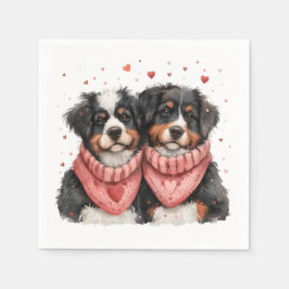 Servilleta De Papel Día de San Valentín Bernese Mountain Dogs