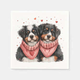 Servilleta De Papel Día de San Valentín Bernese Mountain Dogs