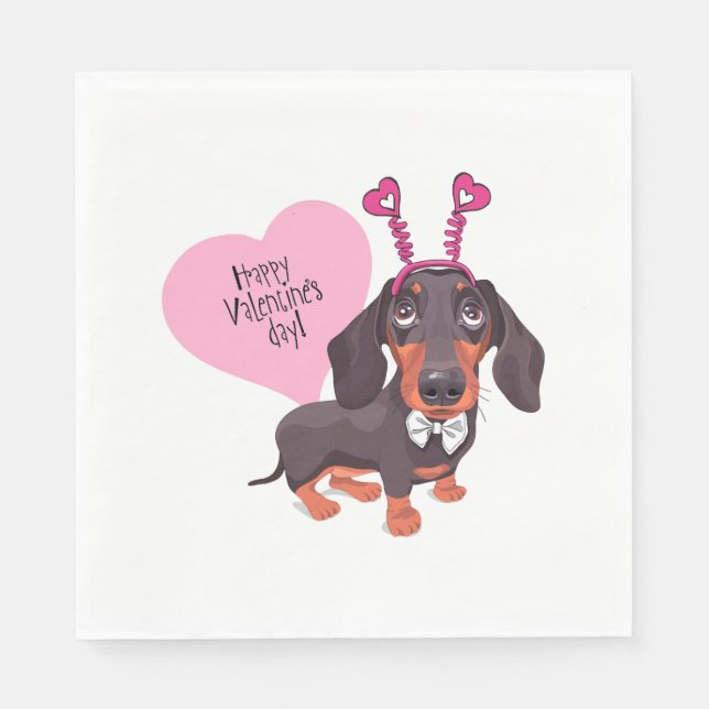 Servilleta De Papel Día de San Valentín del perro (Anverso)