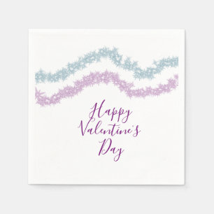 Servilleta De Papel día de San Valentín feliz rosa azul brillo destell