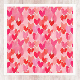 Servilleta De Papel Día de San Valentín Multi Hearts Pattern Love
