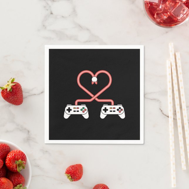 Servilleta De Papel Día de San Valentín para jugadores de videojuegos  (In situ)
