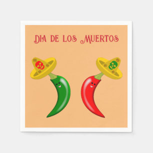 Servilleta De Papel Día del Muerto Personalizado Mexicano del Chilis