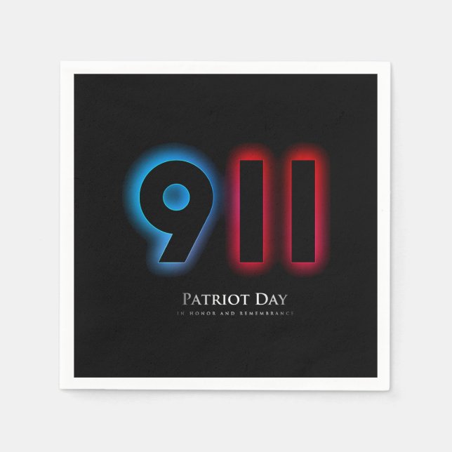 Servilleta De Papel Día del patriota del vector 911 (Anverso)