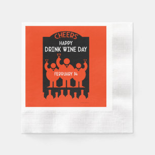 Servilleta De Papel Día del Vino Bebido 14 de febrero