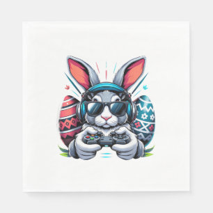 Servilleta De Papel Día Feliz de Pascua de Conejo Huevo Videojuego Niñ