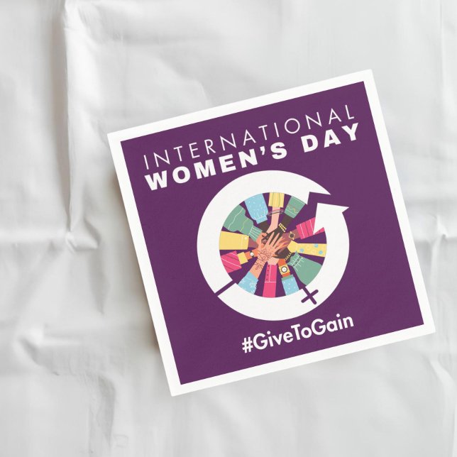Servilleta De Papel Día Internacional de la Mujer 2026 Dar para Ganar (Subido por el creador)
