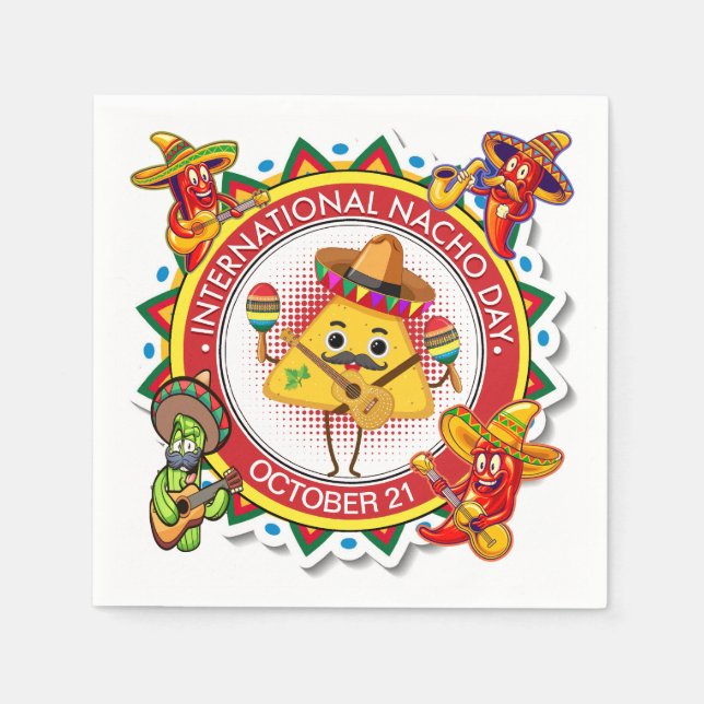 Servilleta De Papel Día Internacional del Nacho (Anverso)