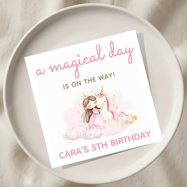 Servilleta De Papel Día Mágico Cumpleaños de Unicornio Fiesta  (Subido por el creador)