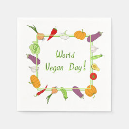 Servilleta De Papel Día Mundial de la Vegetariana Minimalista