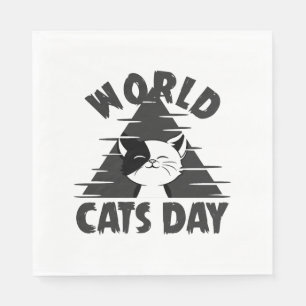 Servilleta De Papel Día Mundial de los Gatos