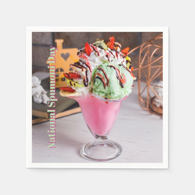 Servilleta De Papel Día Nacional del Spumoni (Anverso)