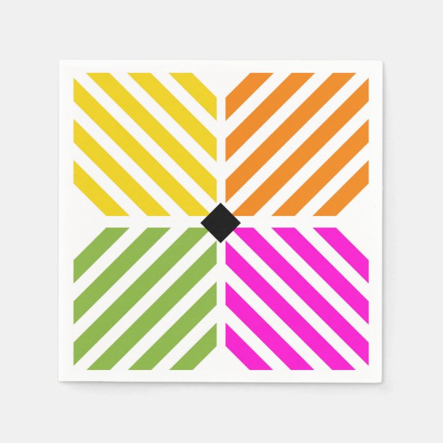 Servilleta De Papel Diagonal Rainbow Stripes (Anverso)