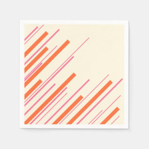 Servilleta De Papel Diagonales - Rosa, Naranja y Crema