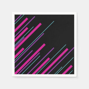 Servilleta De Papel Diagonarios - rosa, púrpura, azul y negro