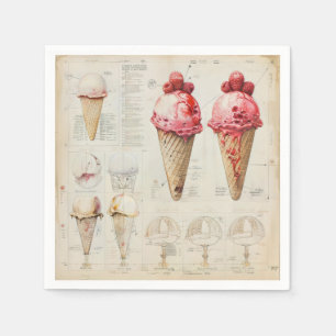 Servilleta De Papel Diagrama de Cono de Helado
