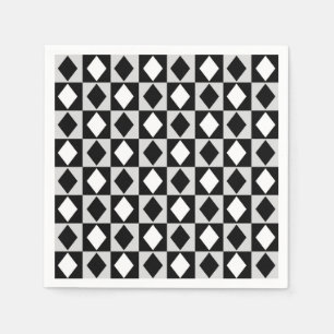 Servilleta De Papel Diamante de Rhombus blanco negro