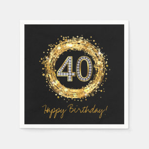 Servilleta De Papel Diamante Número 40 Purpurina Bling Confetti oro