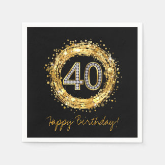 Servilleta De Papel Diamante Número 40 Purpurina Bling Confetti | oro