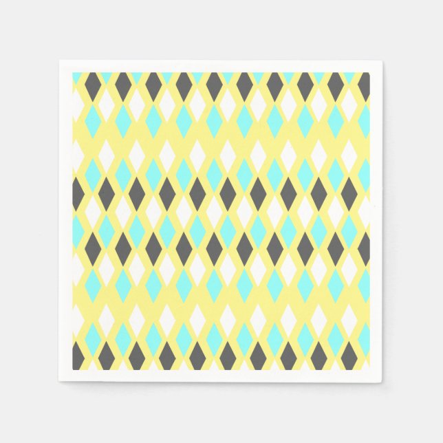 Servilleta De Papel Diamantes atómicos de mediados de siglo sobre amar (Anverso)