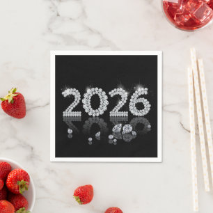 Servilleta De Papel Diamantes Brillantes de Lujo Año Nuevo 2026