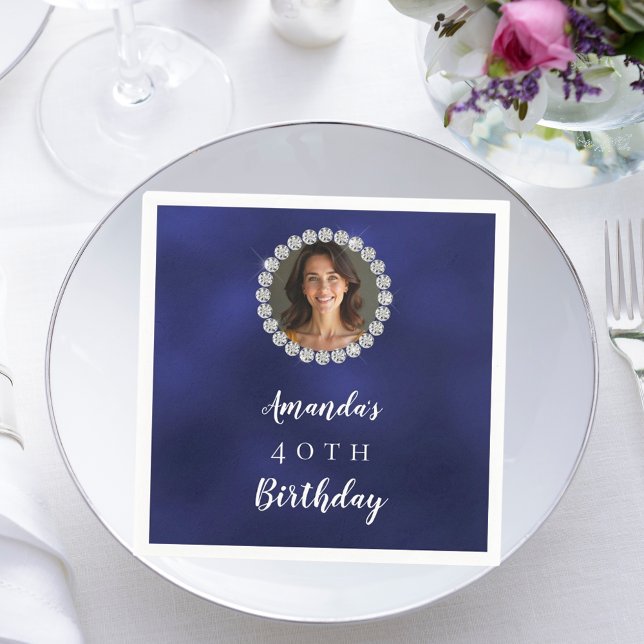 Servilleta De Papel Diamantes de foto azules y blancos (Subido por el creador)