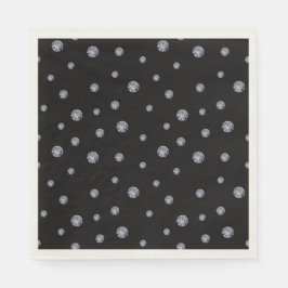 Servilleta De Papel Diamantes de imitación de negro