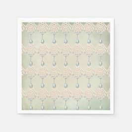 Servilleta De Papel Diamantes de imitación verde azulados victoriosos 