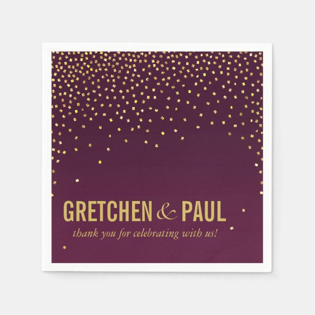 Servilleta De Papel Diamantes en el Fiesta de cócteles Sky | berenjena (Anverso)