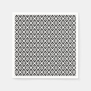 Servilleta De Papel Diamantes medievales - blanco y negro