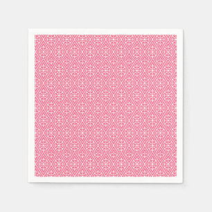 Servilleta De Papel Diamantes medievales de Damasco, rosa de coral y b