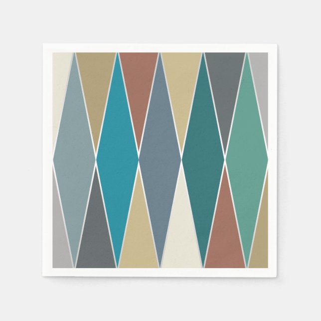 Servilleta De Papel Diamantes modernos de mediados de siglo (Anverso)