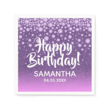 Diamantes rosas purpurina rosa morado Feliz cumple