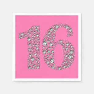 Servilleta De Papel Diamond Bling 16 Dieciséis Cumpleaños 16º CUALQUIE