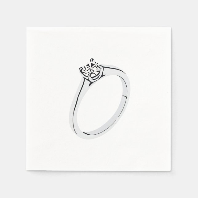 Servilleta De Papel Diamond Engagement Ring (Anverso)