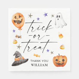 Servilleta De Papel Días de cumpleaños de Halloween con trucos o truco