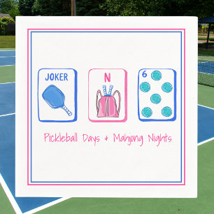 Servilleta De Papel Días de Pickleball y Noches de Mahjong Fiesta de B
