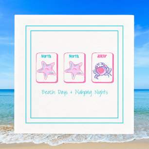 Servilleta De Papel Días de playa y noches de Mahjong costeras