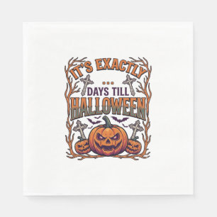 Servilleta De Papel Días Exactos Hasta Halloween Jack Lantern Murciéla