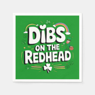 Servilleta De Papel Dibs On The Redhead Funny St Patrick's Day