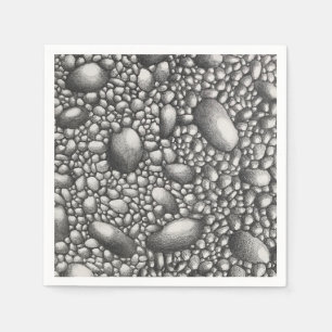 Servilleta De Papel Dibujo a lápiz de piedras rocas Arte original