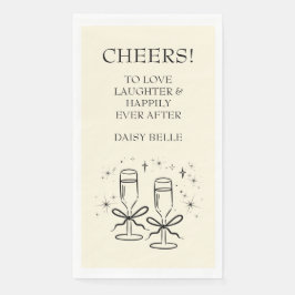 Servilleta De Papel Dibujo a Mano Doodle Despedida de Soltera Amarillo