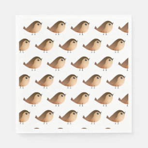 Servilleta De Papel Dibujo animado de pájaro gorrión lindo