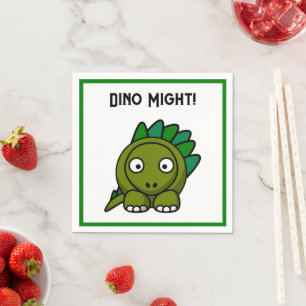 Servilleta De Papel Dibujo animado de Stegosaurus verde lindo con dive