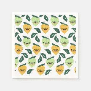 Servilleta De Papel Dibujo animado divertido de limón amarillo lindo