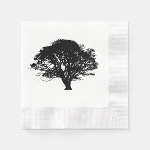 Servilleta De Papel Dibujo Bella Artes de silueta de roble negro gótic