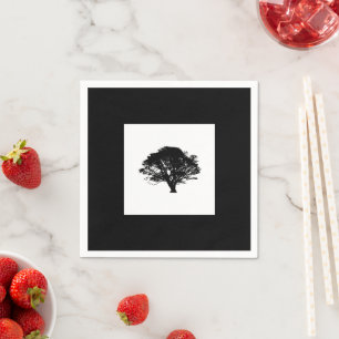Servilleta De Papel Dibujo Bella Artes de silueta de roble negro gótic