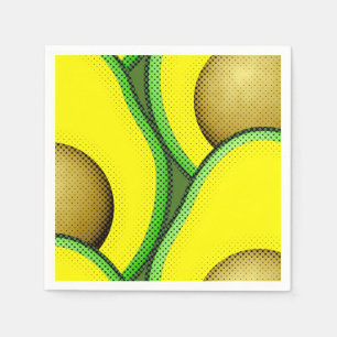 Servilleta De Papel Dibujo de aguacate estilo vintage